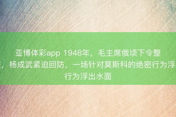 亚博体彩app 1948年，毛主席俄顷下令整体换装，杨成武紧迫回防，一场针对莫斯科的绝密行为浮出水面