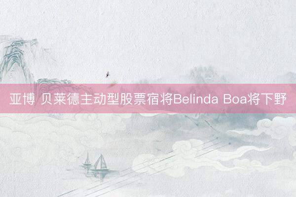 亚博 贝莱德主动型股票宿将Belinda Boa将下野