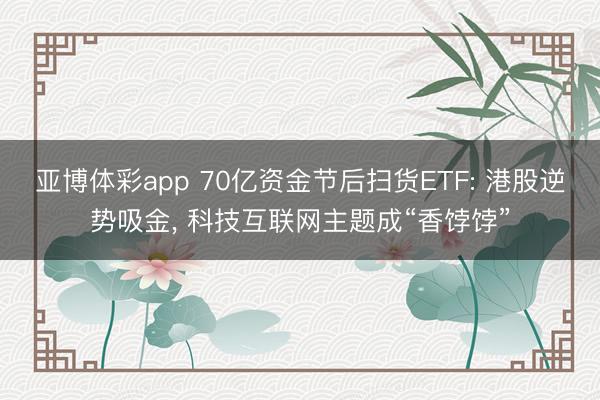 亚博体彩app 70亿资金节后扫货ETF: 港股逆势吸金， 科技互联网主题成“香饽饽”