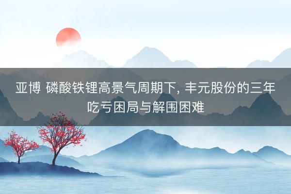 亚博 磷酸铁锂高景气周期下， 丰元股份的三年吃亏困局与解围困难