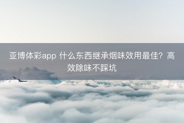 亚博体彩app 什么东西继承烟味效用最佳?高效除味不踩坑