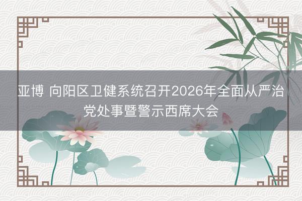 亚博 向阳区卫健系统召开2026年全面从严治党处事暨警示西席大会